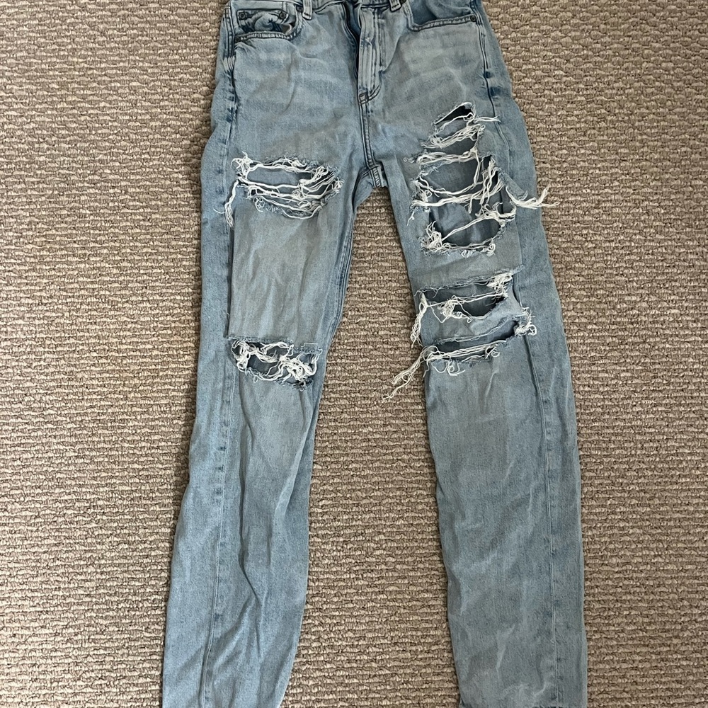 Distressed Blue Jeans